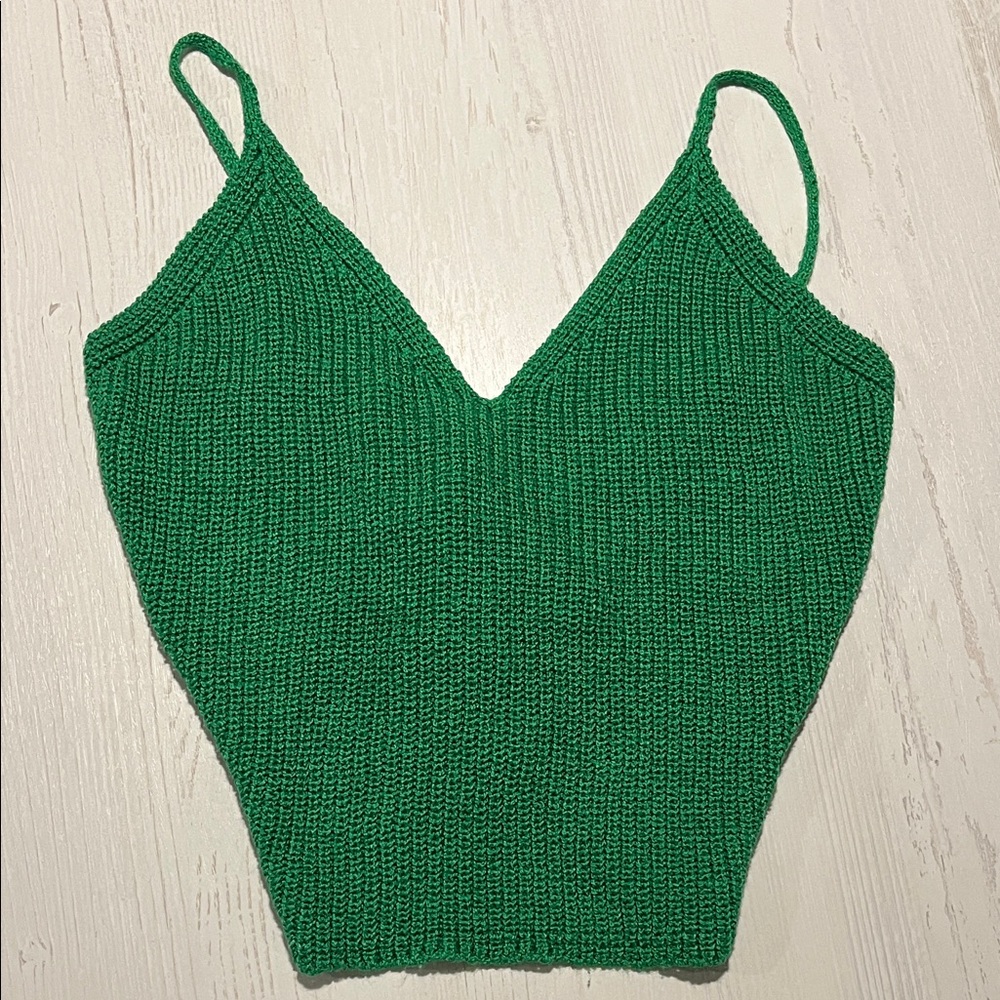 Green Knit Women's Top